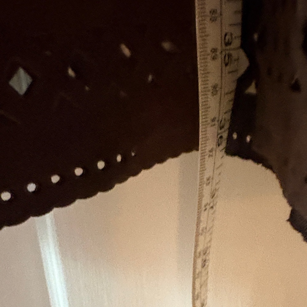 Elegant Sueded Brown Women's Skirt with Laser Cut Detail at Hem - Picture 7 of 7